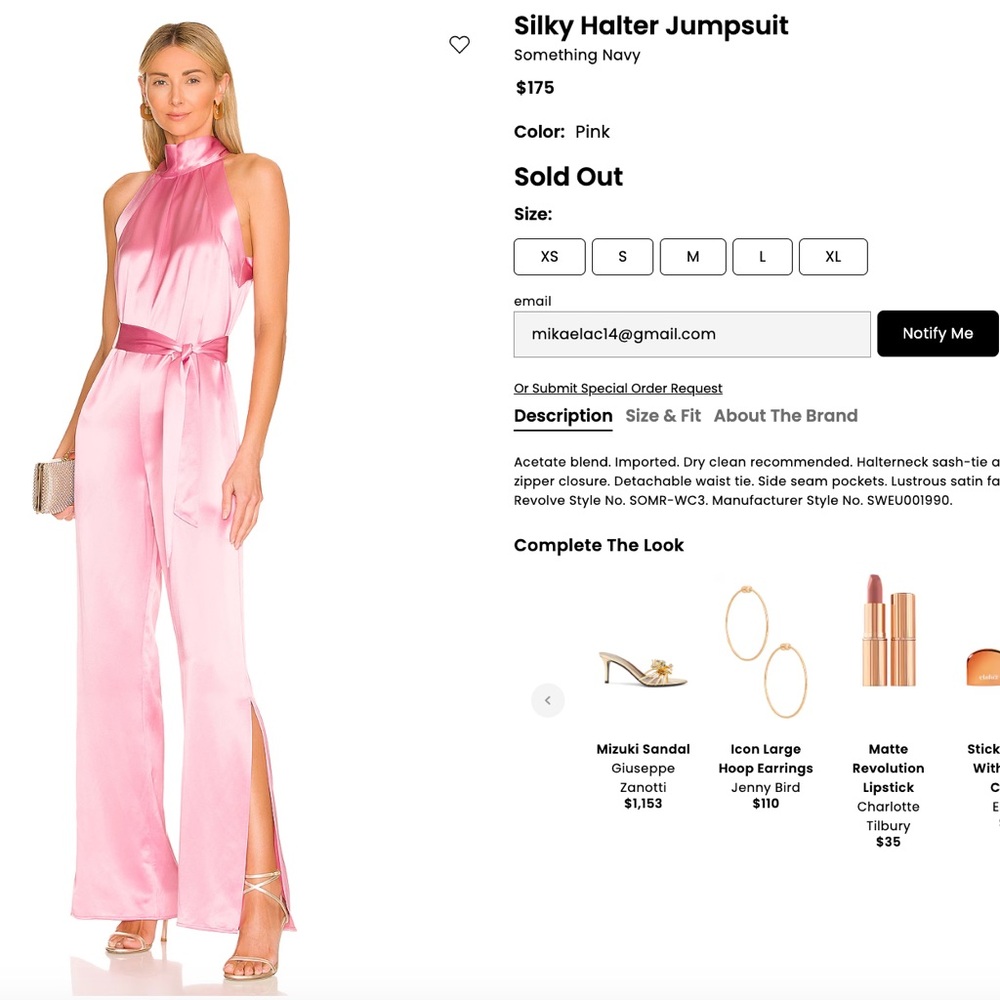 Elegant Pink Satin Jumpsuit